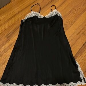 Victoria's Secret Black Chemise with White Lace